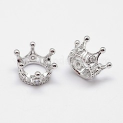 Корона из латуни микро проложит класса Aaa кубического циркония большое отверстие бусы&nbsp;ZIRC-O022-60-NR