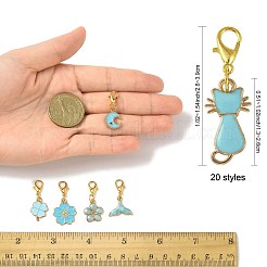 20шт 20 стиля подвеска из сплава эмали украшения&nbsp;HJEW-FS00044