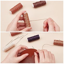 15ロール15色ミシン糸  平らな、頑丈な、強い、境界のある  ポリエステルレザーミシンワックススレッド  カラフル  0.45mm  約43.74ヤード（40m）/ロール  1ロール/カラー&nbsp;YC-WH0010-02