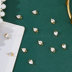 12шт латунные подвески из кубического циркония с микро-паве&nbsp;KK-FH0007-95A