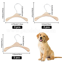10 Stück 3 Stile Holz Kleiderbügel für Hund Katze&nbsp;AJEW-DR0001-09