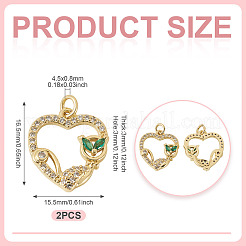 2шт латунные подвески с микропаве и кубическим цирконием&nbsp;KK-TA0002-78A-G