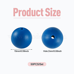 50pcs perles de silicone écologiques de qualité alimentaire&nbsp;SIL-TADJ0001-03G