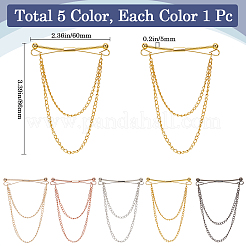 5 шт. 5-х цветные броши-цепочки из сплава FIND-GF0006-85