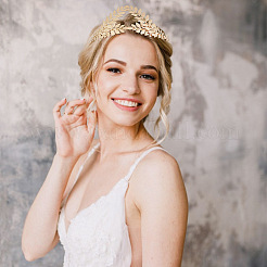 2 шт. 2-х цветные резинки для волос в виде короны и листа OHAR-GO0001-11