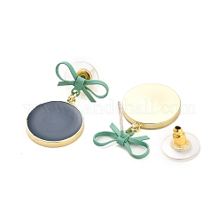 女性用合金プラスチックスタッドイヤリング  蝶結び  25x16mm&nbsp;EJEW-K280-01D