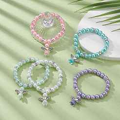 Стеклянные браслеты из бисера с имитацией жемчуга&nbsp;BJEW-JB09367