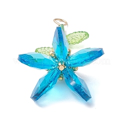 Подвески-цветы из стеклянных бусин ручной работы&nbsp;PALLOY-MZ00742-04