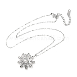 304 нержавеющая сталь подсолнечник подвеска кабель цепь ожерелья для женщин NJEW-R011-02P