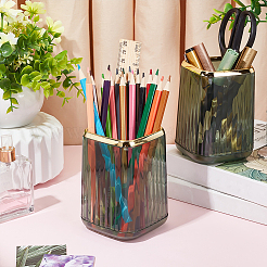 Пластиковые держатели для ручек с квадратным краем с золотыми полями DJEW-WH0039-41B