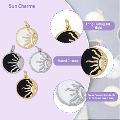 8 шт. 4 подвески в стиле стойки с покрытием из латуни и эмали&nbsp;ZIRC-DC0001-13