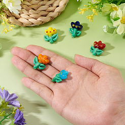 5шт 5 цвета бусины лэмпворк ручной работы&nbsp;LAMP-TA0002-15