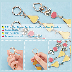 3 шт. 3-х стильные удлинители для ремешка кошелька из сплава и эмали&nbsp;FIND-PH0017-10