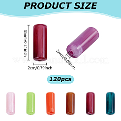 120 шт. акриловые бусины в форме столбиков с имитацией драгоценных камней&nbsp;MACR-UN0001-06