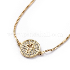 Регулируемые латунные браслеты-слайдеры из циркония BJEW-JB04982-05