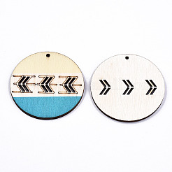 Кулоны из натурального тополя с принтом WOOD-S045-130