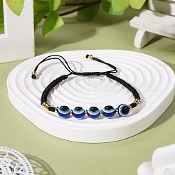 Плетеные браслеты из бисера из смолы от сглаза&nbsp;BJEW-JB07011-02