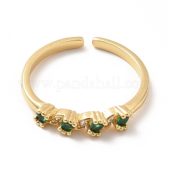 Кубический цирконий плоское круглое открытое кольцо-манжета X-RJEW-H101-05G