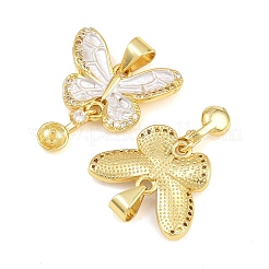 Ciondoli a spilla in ottone con micro zirconi cubici trasparenti&nbsp;KK-CBA6A75-51B-G