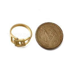 Текстурированное полое прямоугольное кольцо из нержавеющей стали 304 для женщин&nbsp;RJEW-L126-12B-G