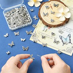 100 stücke 10 arten schmetterling thema tibetischen stil legierung perlen&nbsp;FIND-CJ0005-63