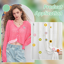 64 шт. 8-х цветные цветочные полиэстеровые аксессуары для одежды&nbsp;DIY-FG0008-54