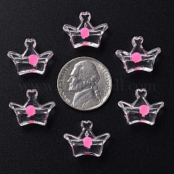 透明なアクリルビーズ  二層ビーズ  クラウン  ショッキングピンク  14x17.5x7mm  穴：2mm  約581個/500g&nbsp;LS-MACR-S373-105-B04