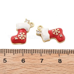 Рождественские тематические латунные подвески с микропаве и кубическим цирконием KK-L228-30A-G