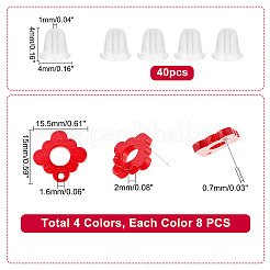 32 шт. двухцветная акриловая фурнитура для сережек-гвоздиков&nbsp;FIND-PH0005-46