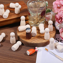 Незаконченные деревянные куклы-колышки демонстрируют украшения&nbsp;DJEW-WH0001-56A