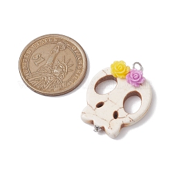 Хэллоуин окрашенные синтетические бирюзовые подвески PALLOY-JF02779