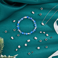 60 шт. 6 стиля 201 европейские бусины из нержавеющей стали STAS-FH0002-06