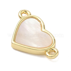 Подвески-соединители в форме сердца из натуральной латуни с паве KK-K368-54G
