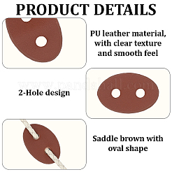 50 шт. 2-х цветные пуговицы из искусственной кожи с 2 отверстиями&nbsp;BUTT-CL0001-05A