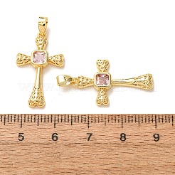 Pendenti in ottone con micro pavé di zirconi rosa&nbsp;CU-CBA9AB3-37G