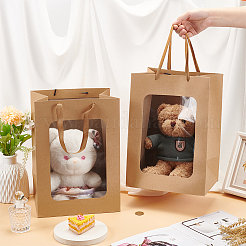 Geschenktüten aus Papier mit Sichtfenster und Seilgriffen&nbsp;ABAG-WH0040-14B