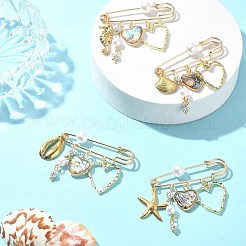 Сердце с подвеской в виде морского конька/ракушки/морской звезды JEWB-BR00121