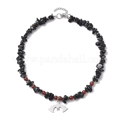 201 ожерелье из нержавеющей стали с подвеской в виде летучей мыши NJEW-TA00156