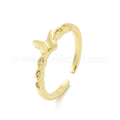 Кольца-манжеты с бабочкой из прозрачного кубического циркония&nbsp;RJEW-G337-11G