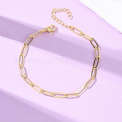 Браслеты-цепочки из латуни для скрепок для женщин&nbsp;BJEW-C140-24G