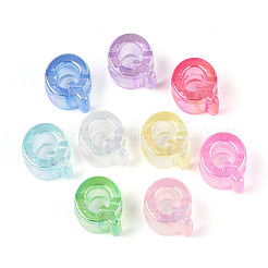 Cuentas europeas de acrílico transparente chapado en uv&nbsp;OACR-M027-02Q