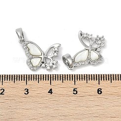 Подвески-бабочки из натуральной белой ракушки из латуни&nbsp;KK-U043-28P
