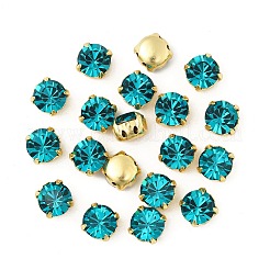 プレシオサ® マキシマ クリスタル 縫い付けカップ  チェコクリスタル  真鍮製爪付き台座付き  719 37 081 チャトン（丸）  ゴールドカラー  ブルージルコン60230個  ss39（8.15~8.4mm）&nbsp;Y-PRC-SS39-60230-G