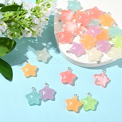 70шт 7 цвета светящиеся прозрачные подвески из смолы&nbsp;RESI-YW0004-47