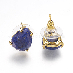 Naturales lapis lazuli de aretes&nbsp;X-EJEW-L196-03D