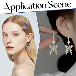 2 пара сережек-крючков из стерлингового серебра с родиевым покрытием и микропаве из кубических цирконий&nbsp;STER-BBC0007-09