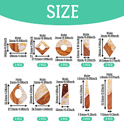 Большие подвески из смолы и ореха&nbsp;RESI-KS0001-04