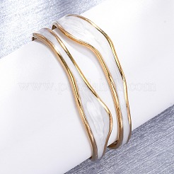 Браслеты из нержавеющей стали 304 с эмалью для женщин&nbsp;LS-BJEW-D306-04G