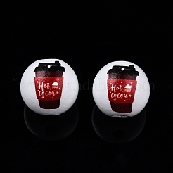 Деревянные бусины с кофейной тематикой WOOD-D006-10