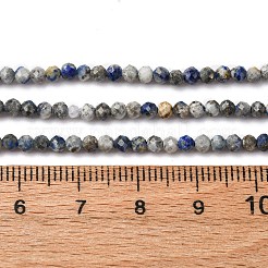 Нитки бусины из натурального ляписа-лазури G-RM2025-A24-3mm